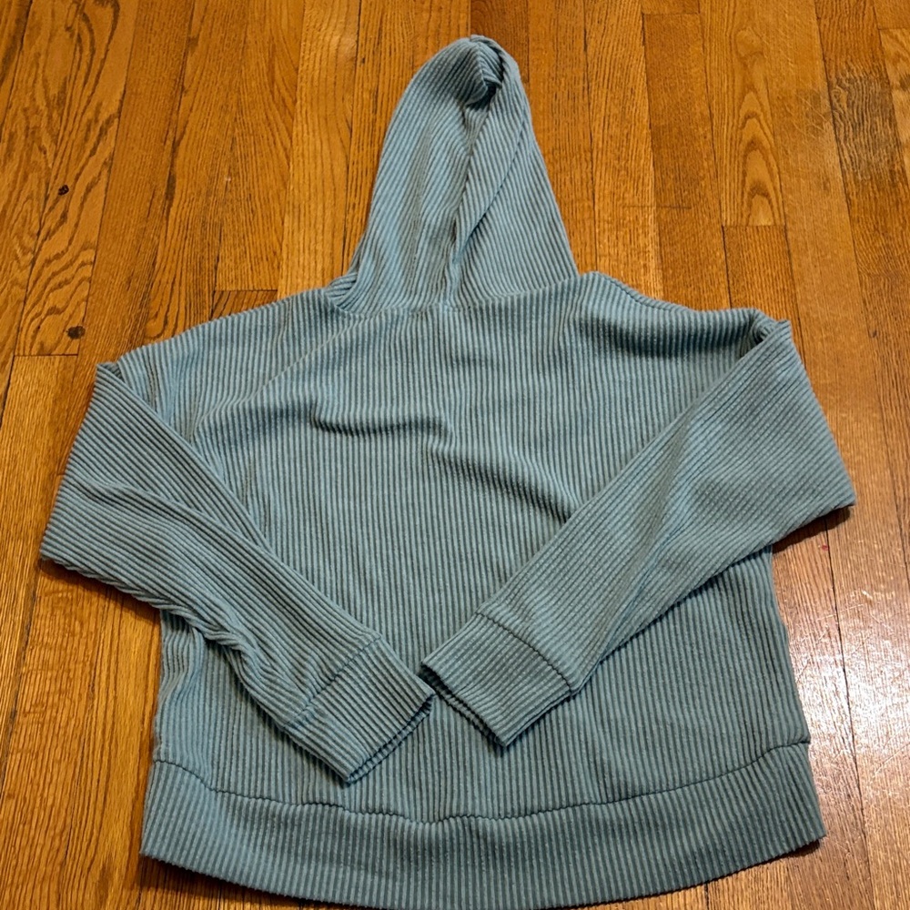 Zobha Ribbed Hoodie - Light Green🩵 - Picture 6 of 6